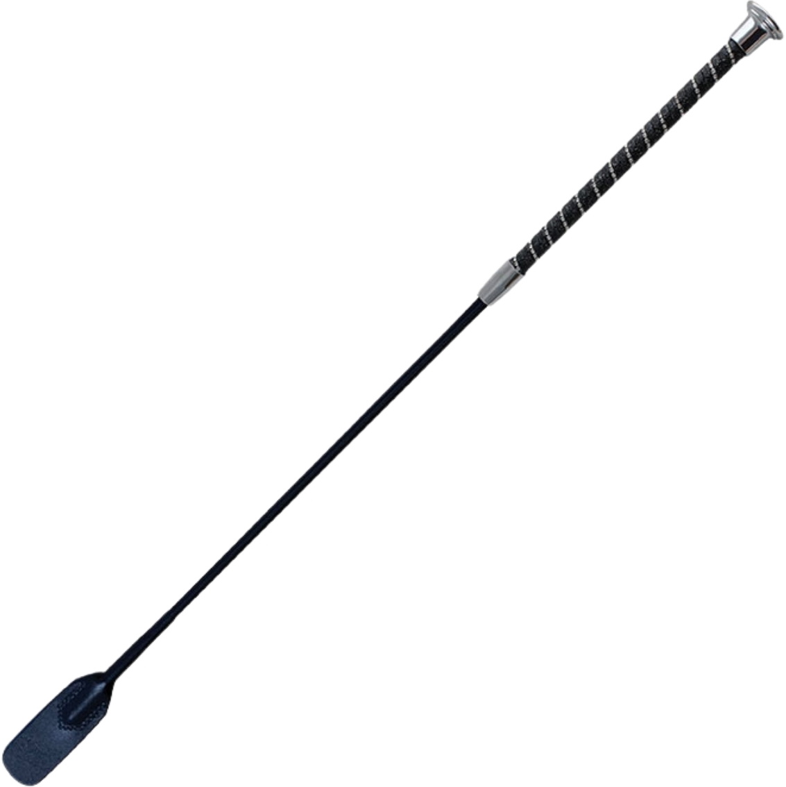 Woof Wear Twisted Riding Whip WH0023-BKSI-60 - Black / Silver